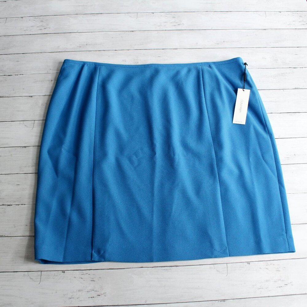 Calvin Klein Women's Suit Skirt Plus Size 24W Blue Career Wear
